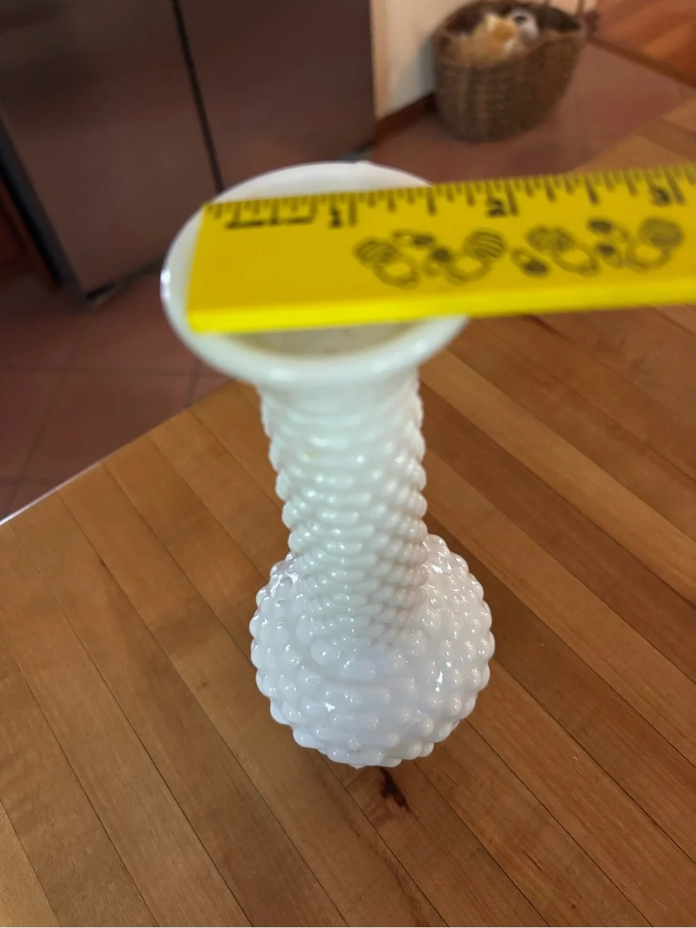 E O Brody Co. M-2900 Made in U.S.A Hobnail Bud Vase White Milk Glass Vintage
